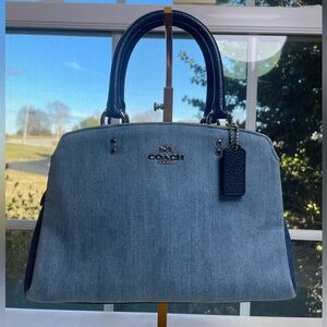 Coach Denim Mini Lillie Carryall Two Way Satchel- EUC